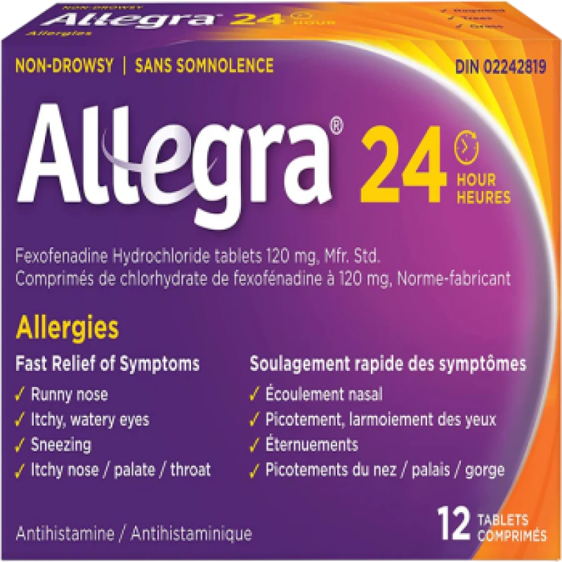 Sale- ALLEGRA 24 HOURS TB 120MG 12 *Damage box* Exp: 03/26