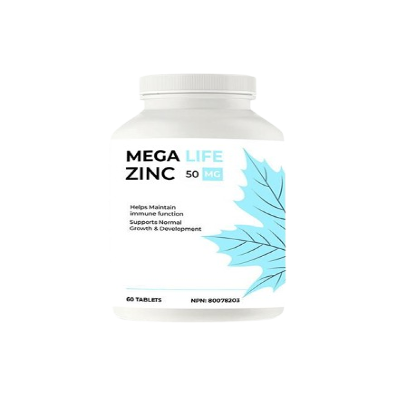 MEGA LIFE ZINC 50 MG 60 TABLETS