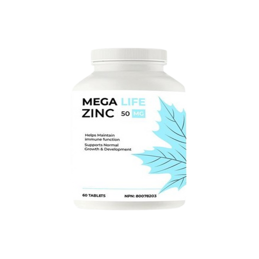 MEGA LIFE ZINC 50 MG 60 TABLETS