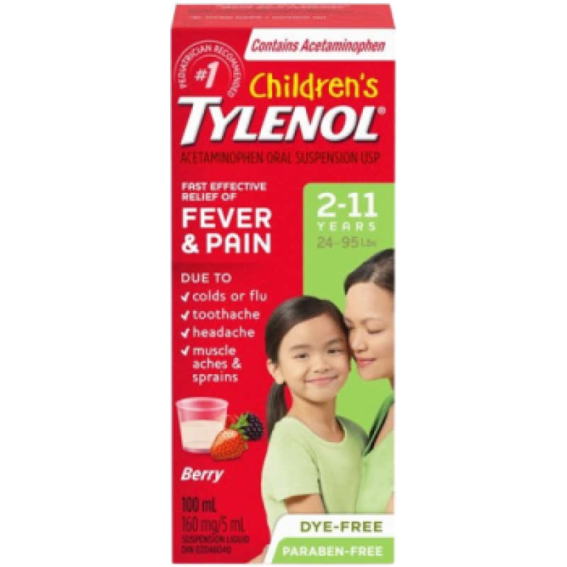 Sele-TYLENOL CHILD DYE FREE BERRY 100ML Exp: 12/26  *Damage box*