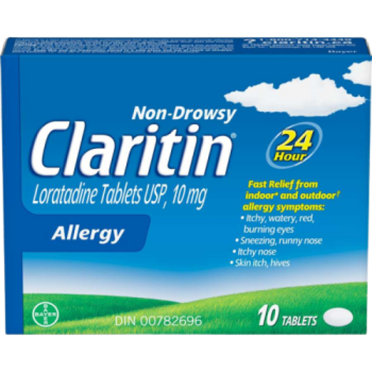 Sale- Allergies - CLARITIN ALLERGY  TB 10 *Damage box* 08/26