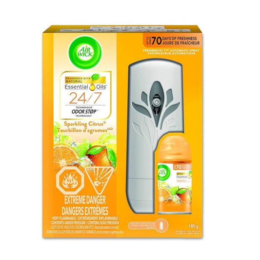 Air Wick Freshmatic Air Freshener, Sparkling Citrus Fragrance With Naturally Infused Esssential Oils