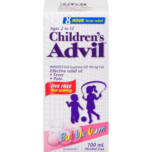 Sale- Children - ADVIL CHILD BUBBLE GUM DYE FREE 100ML *Damage box* Exp: 01/27