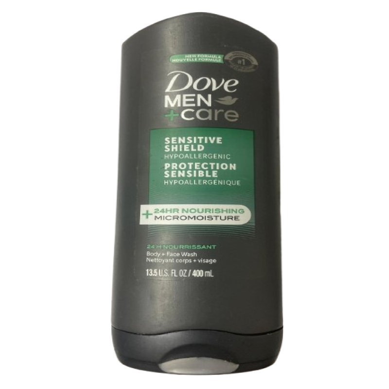 DOVE MEN +CARE SRNSITIVE SHIELD 24 HR Body + face wash 400ml 13.5 u.s FL OZ