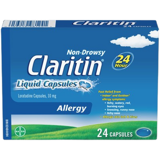 Sale- Allergies - CLARITIN LIQUID CAPS 10MG 24 Exp: 03/26