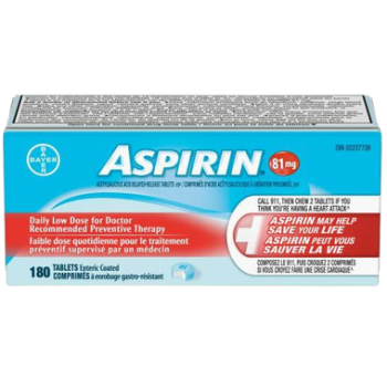 Sale - ASPIRIN TB COATED DAILY LOW DOSE 81MG 180 *Damage Box* Exp 11/27