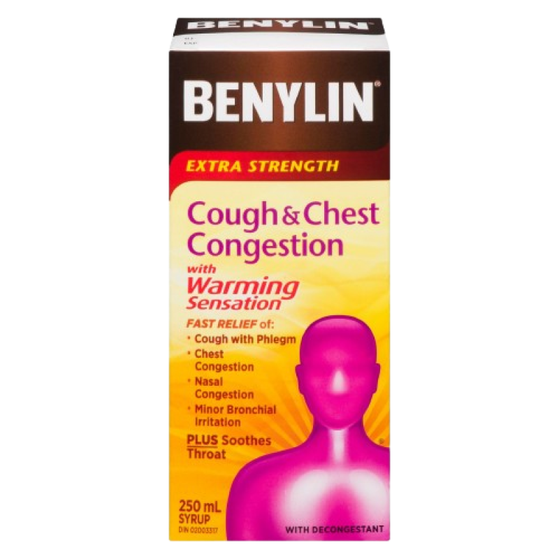 Sale -BENYLIN SYR COUGH&CONGESTION W/WARMING 250ML *Damage box * Exp 07/26
