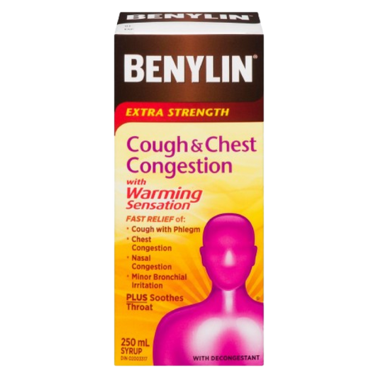 Sale -BENYLIN SYR COUGH&CONGESTION W/WARMING 250ML *Damage box * Exp 07/26