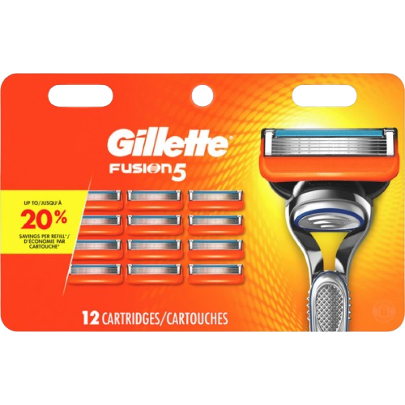 Sale- GILLETTE FUSION 5 MANUAL BILLBOARD CARTRIDGES 12 *Damage box*