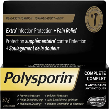 Sale - Polysporin Complete Ointment + 3 Antibiotics - 30 g - *Damage Box* Exp: 08/27
