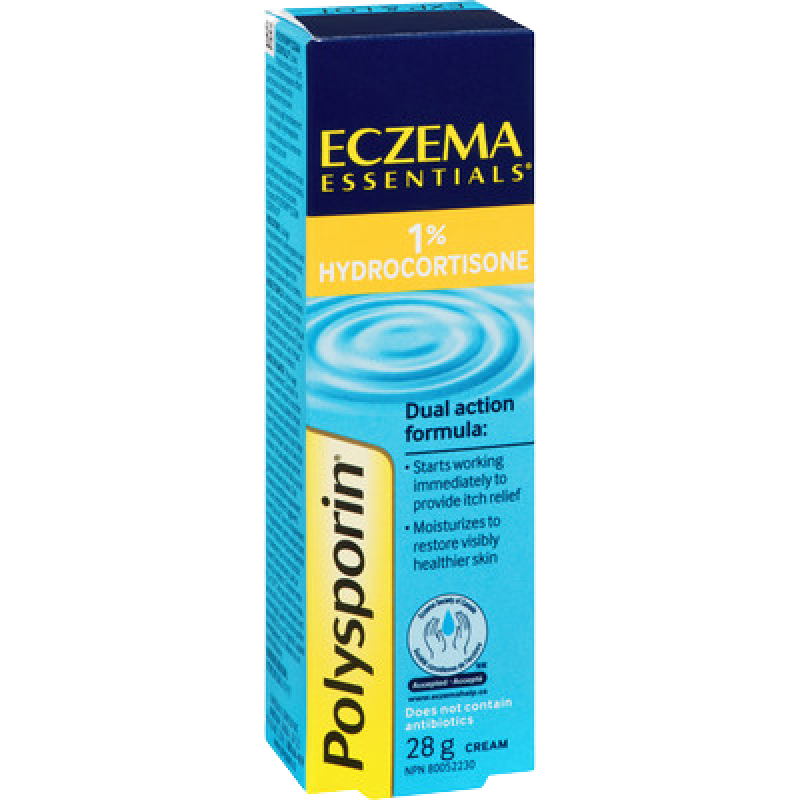 sALE - POLYSPORIN ECZEMA CR ANTI-ITCH 1% 28G DUAL ACTION DAMAGE  Box